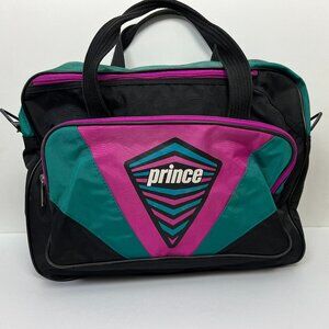 Vintage Prince Teal Magenta Duffel Bag Retro Athletic Gym Travel Tote 80's/90's
